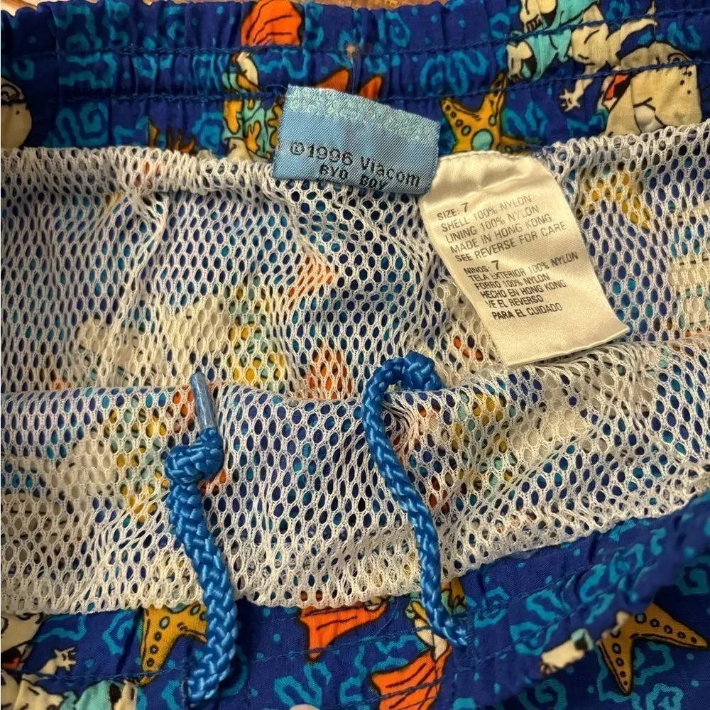Rugrats vintage 1996 Nickelodeon blue swim trunks